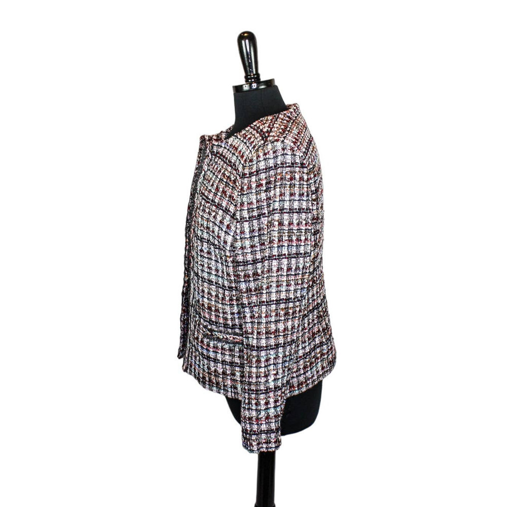 Talbots Tweed Blazer Jacket Multicolor Open Front… - image 2